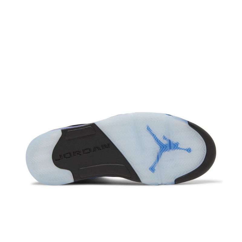 Air Jordan 5 Retro Fekete Kék Ezüst Férfi Cipő