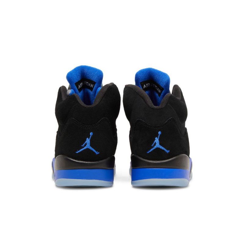 Air Jordan 5 Retro Fekete Kék Ezüst Férfi Cipő