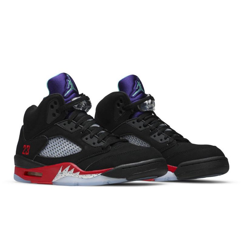 Air Jordan 5 Retro Fekete Piros Lila Ezüst Zöld Férfi Cipők