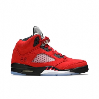 Air Jordan 5 Retro Piros Fekete Ezüst Férfi Cipő