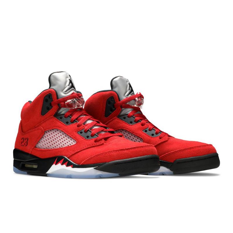 Air Jordan 5 Retro Piros Fekete Ezüst Férfi Cipő