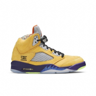 Air Jordan 5 Retro Se Sárga Piros Szürke Lila Férfi Cipők