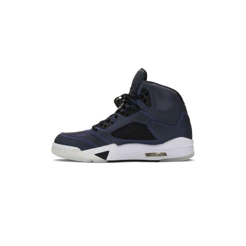 Air Jordan 5 Retro Szürke Fekete Sötétkék Női Cipő