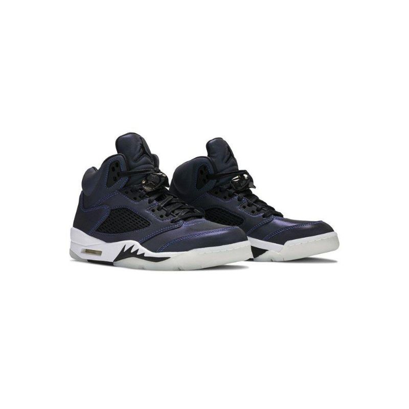 Air Jordan 5 Retro Szürke Fekete Sötétkék Női Cipő