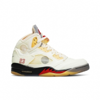 Air Jordan 5 Törtfehér Sp Fehér Sárga Ezüst Férfi Cipő