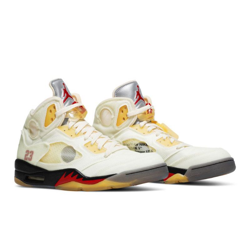 Air Jordan 5 Törtfehér Sp Fehér Sárga Ezüst Férfi Cipő