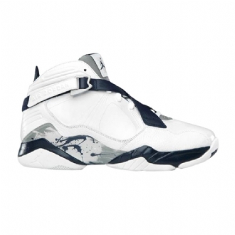 Air Jordan 8 Fehér Sötétkék Szürke Férfi Cipő