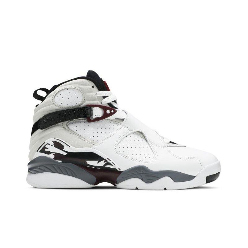 Air Jordan 8 Retro Fehér Fekete Szürke Bordeaux Női Cipő