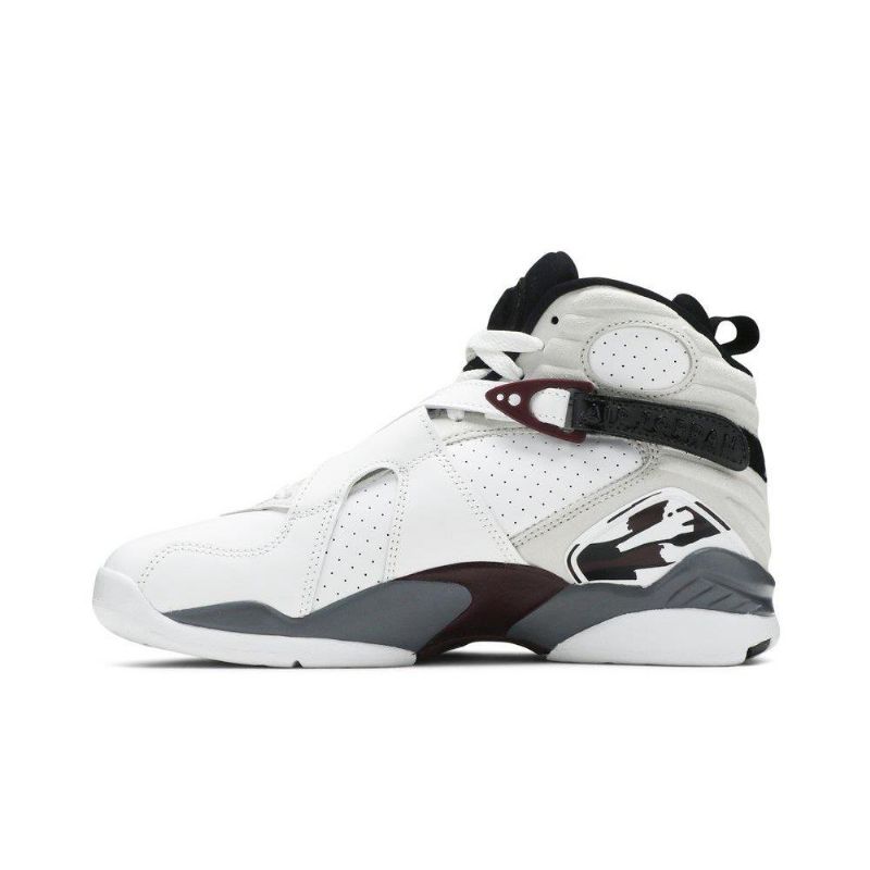 Air Jordan 8 Retro Fehér Fekete Szürke Bordeaux Női Cipő