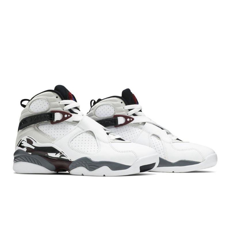 Air Jordan 8 Retro Fehér Fekete Szürke Bordeaux Női Cipő