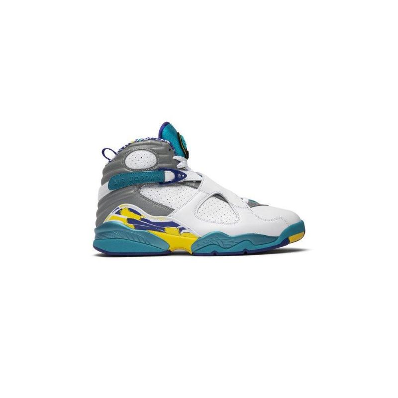 Air Jordan 8 Retro Fehér Kék Szürke Sárga Női Cipő