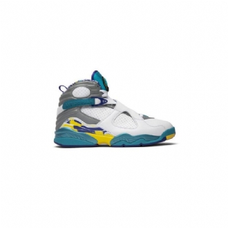 Air Jordan 8 Retro Fehér Kék Szürke Sárga Női Cipő