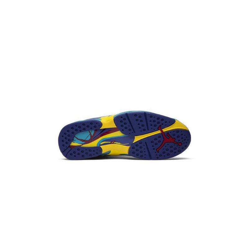 Air Jordan 8 Retro Fehér Kék Szürke Sárga Női Cipő