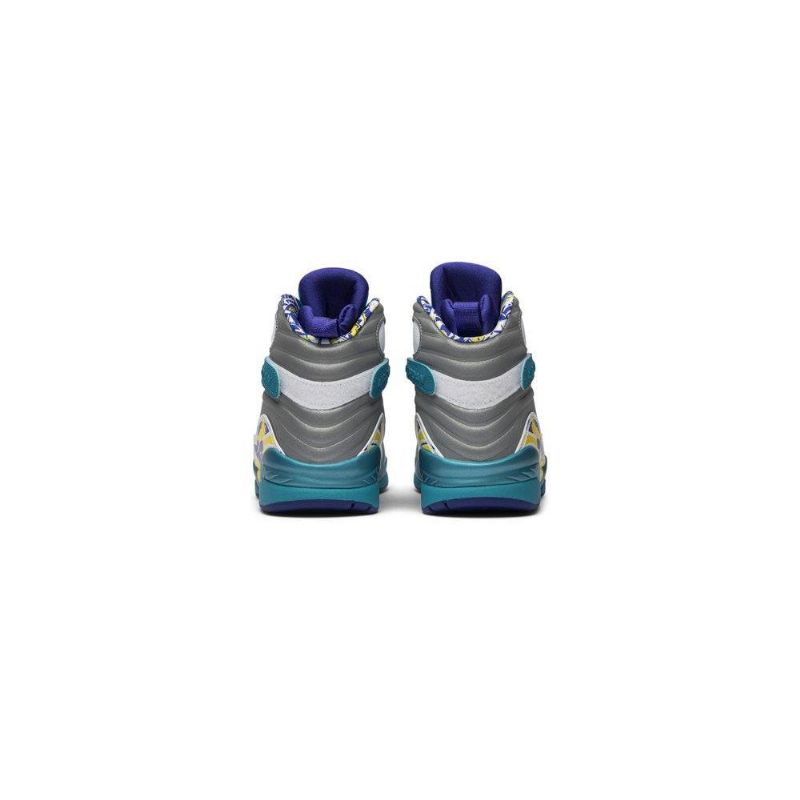 Air Jordan 8 Retro Fehér Kék Szürke Sárga Női Cipő