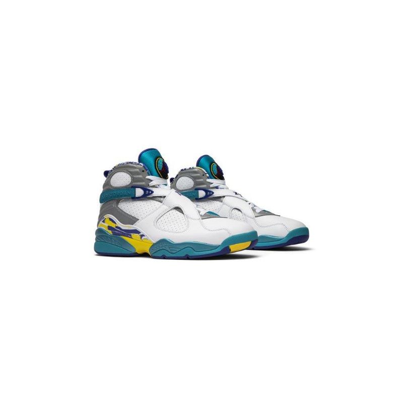 Air Jordan 8 Retro Fehér Kék Szürke Sárga Női Cipő