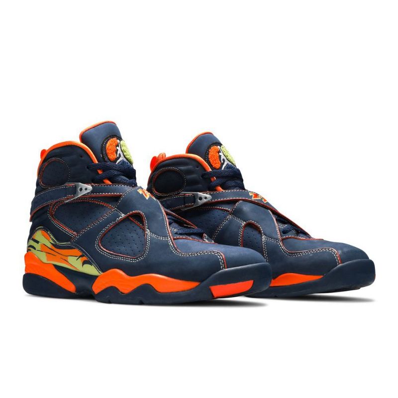 Air Jordan 8 Retro Ls Sötétkék Narancs Zöld Férfi Cipő