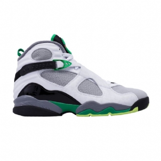 Air Jordan 8 Retro Pe Fehér Szürke Fekete Zöld Férfi Cipő
