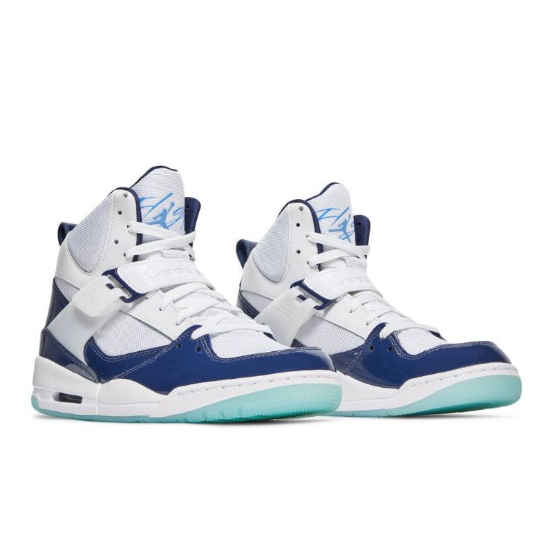Air Jordan Flight 45 Magas Fehér Sötétkék Férfi Cipő