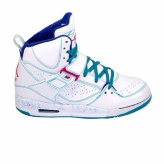 Air Jordan Flight 45 Magas Fehér Zöld Lila Női Cipő