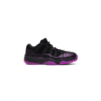 Air Jordan 11 Alacsony Fekete Lila Női Cipő