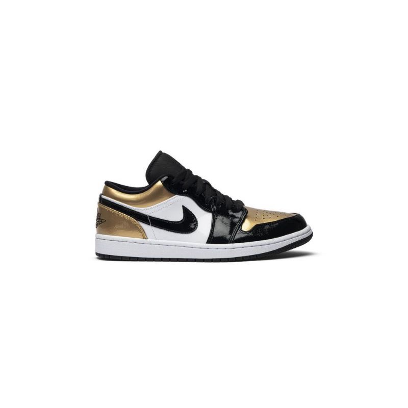 Air Jordan 1 Alacsony Arany Színű Fehér Fekete Férfi Cipő