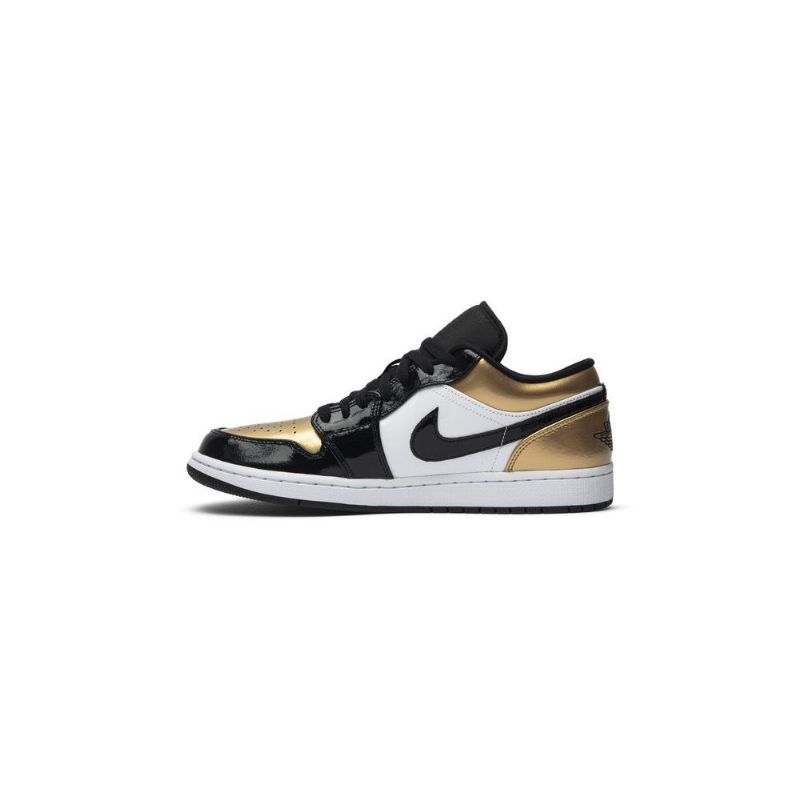 Air Jordan 1 Alacsony Arany Színű Fehér Fekete Férfi Cipő