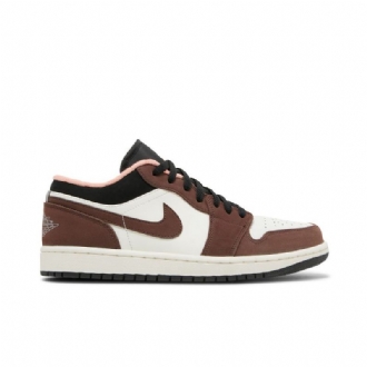 Air Jordan 1 Alacsony Barna Fehér Fekete Rózsaszín Férfi Cipő