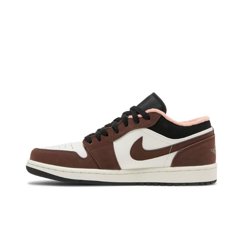 Air Jordan 1 Alacsony Barna Fehér Fekete Rózsaszín Férfi Cipő