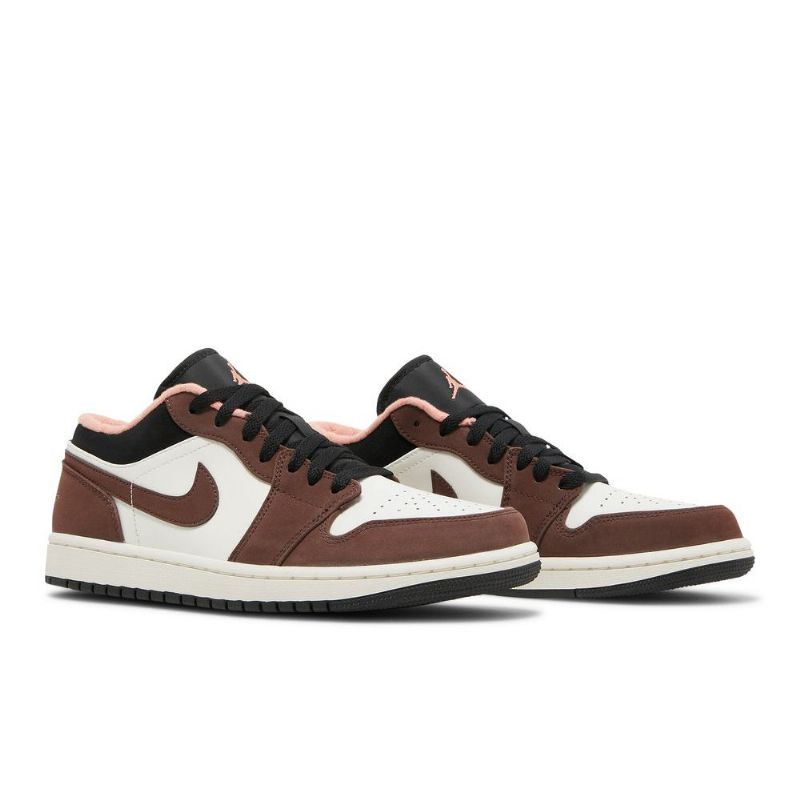 Air Jordan 1 Alacsony Barna Fehér Fekete Rózsaszín Férfi Cipő