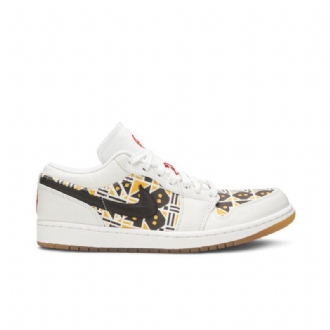 Air Jordan 1 Alacsony Fehér Barna Fekete Férfi Cipő