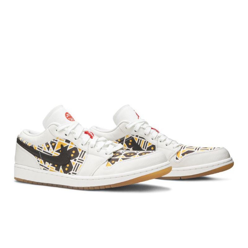 Air Jordan 1 Alacsony Fehér Barna Fekete Férfi Cipő