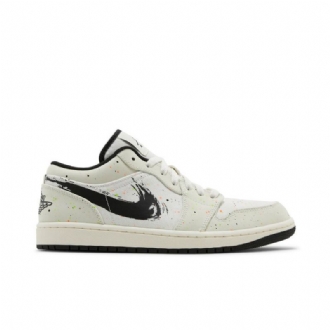 Air Jordan 1 Alacsony Fehér Fekete Férfi Cipő