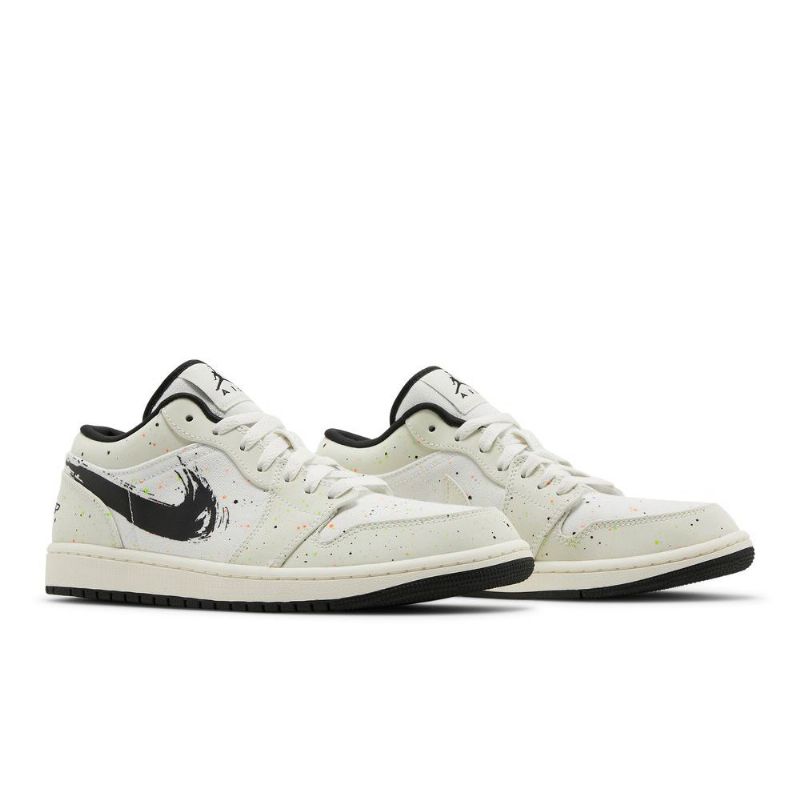 Air Jordan 1 Alacsony Fehér Fekete Férfi Cipő