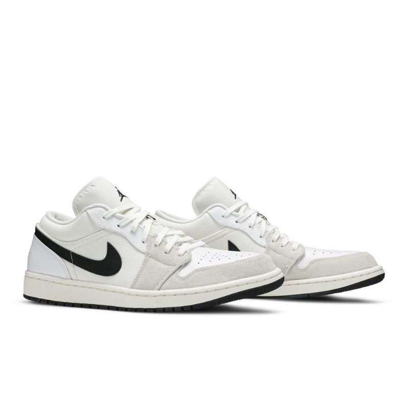 Air Jordan 1 Alacsony Fehér Fekete Férfi Cipő
