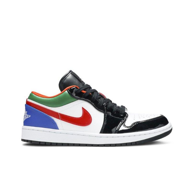 Air Jordan 1 Alacsony Fehér Fekete Többszínű Női Cipő