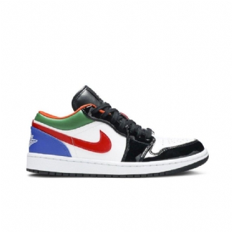 Air Jordan 1 Alacsony Fehér Fekete Többszínű Női Cipő