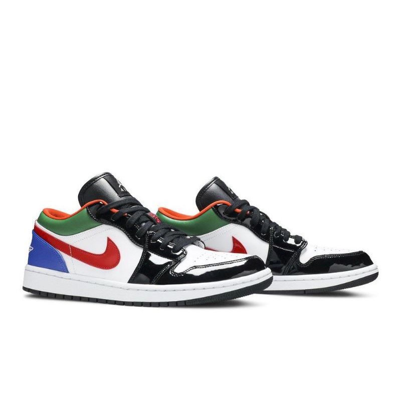 Air Jordan 1 Alacsony Fehér Fekete Többszínű Női Cipő