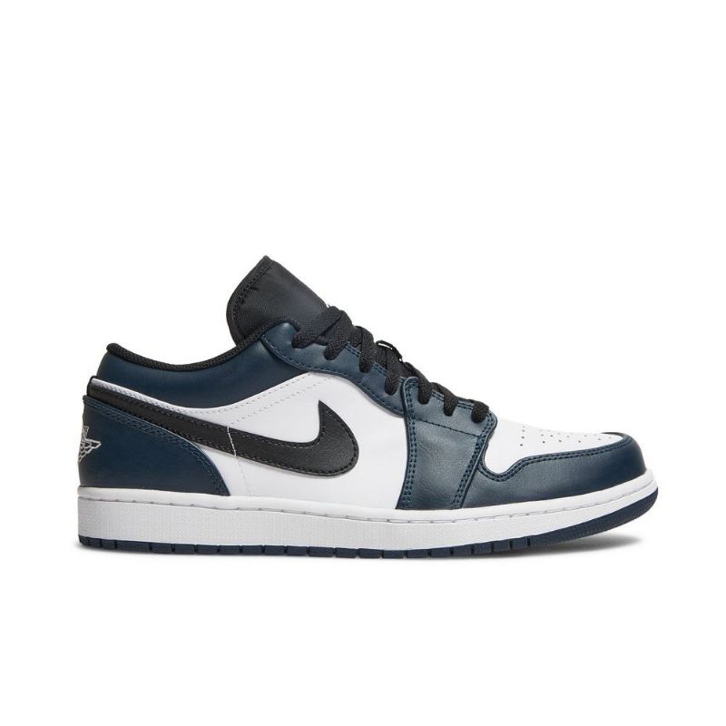 Air Jordan 1 Alacsony Fehér Kék Fekete Férfi Cipő
