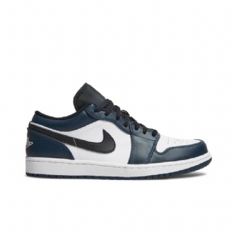 Air Jordan 1 Alacsony Fehér Kék Fekete Férfi Cipő