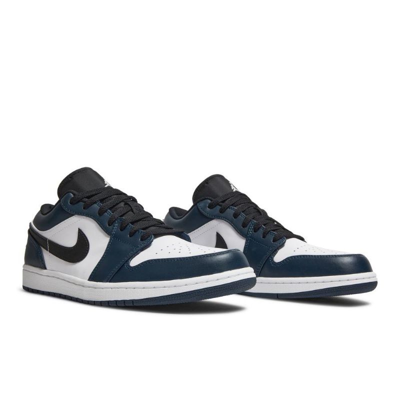 Air Jordan 1 Alacsony Fehér Kék Fekete Férfi Cipő