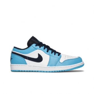 Air Jordan 1 Alacsony Fehér Kék Fekete Férfi Cipő