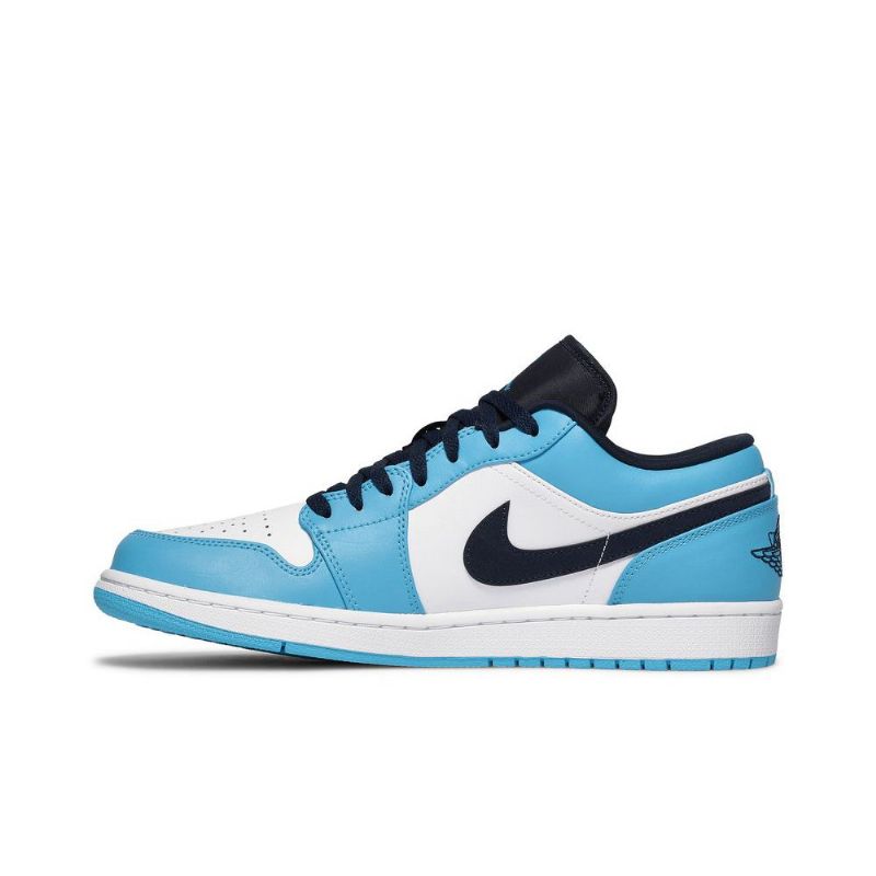 Air Jordan 1 Alacsony Fehér Kék Fekete Férfi Cipő