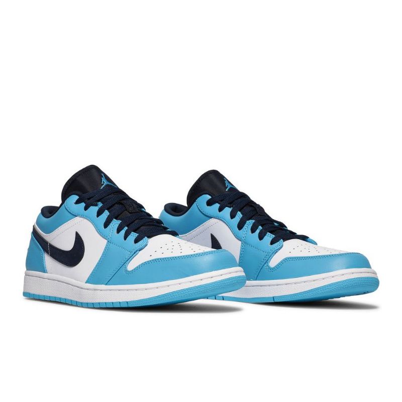 Air Jordan 1 Alacsony Fehér Kék Fekete Férfi Cipő