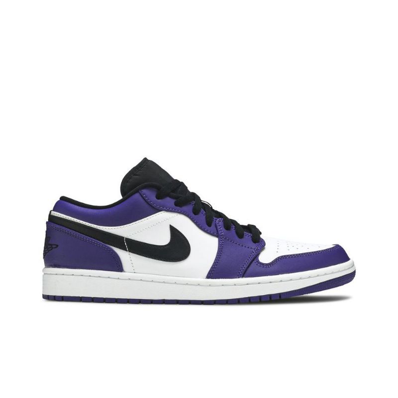 Air Jordan 1 Alacsony Fehér Lila Fekete Férfi Cipő