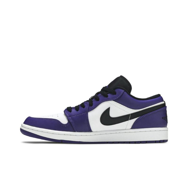 Air Jordan 1 Alacsony Fehér Lila Fekete Férfi Cipő