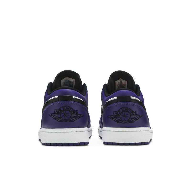 Air Jordan 1 Alacsony Fehér Lila Fekete Férfi Cipő