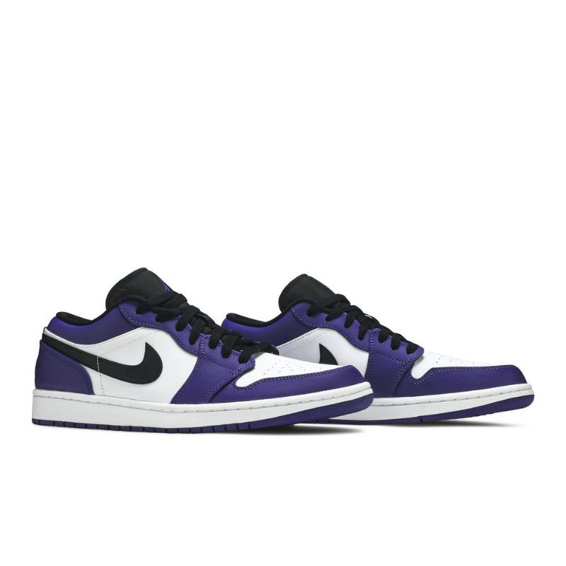 Air Jordan 1 Alacsony Fehér Lila Fekete Férfi Cipő
