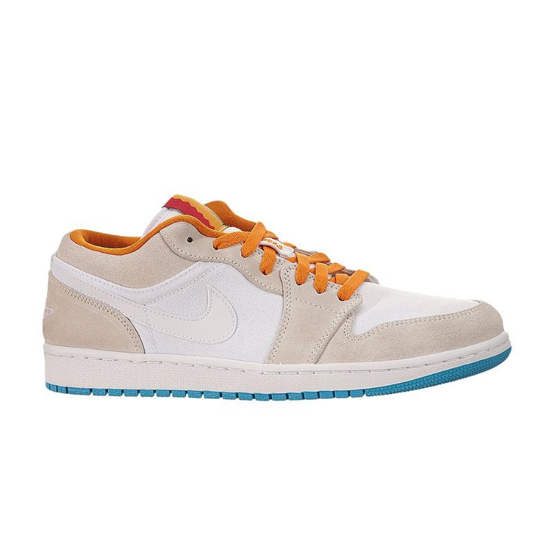 Air Jordan 1 Alacsony Fehér Narancssárga Bézs Férfi Cipő