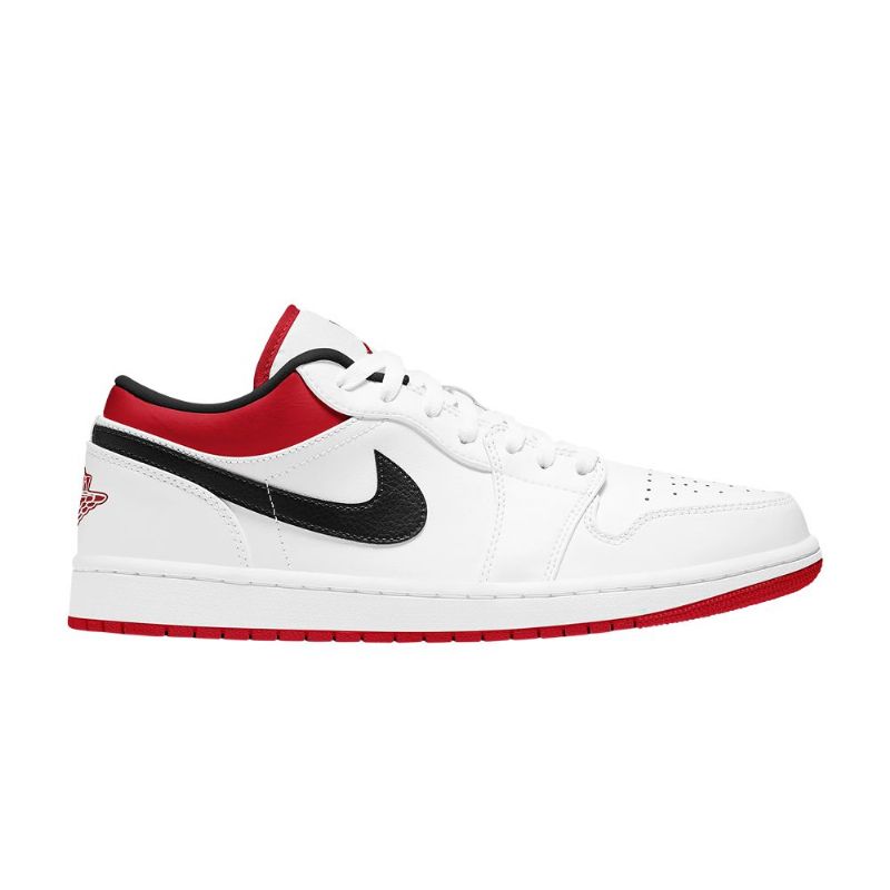 Air Jordan 1 Alacsony Fehér Piros Fekete Férfi Cipő
