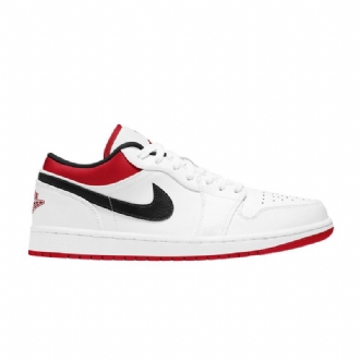 Air Jordan 1 Alacsony Fehér Piros Fekete Férfi Cipő